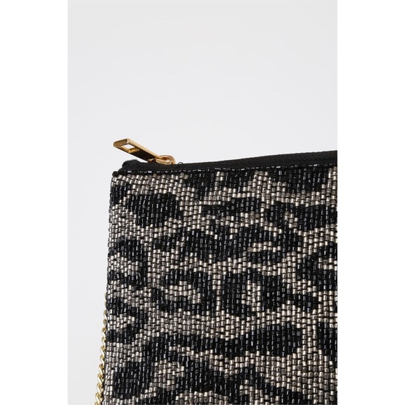 Lulus Black and Silver Leopard Beaded Clutch - Picture 4 of 9